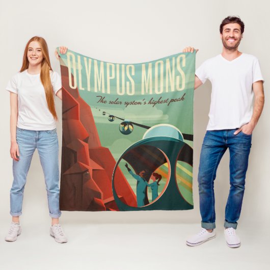 Mars Olympus Mons Hoogste vulkaan zonnestelsel Fleece Deken (In situ)