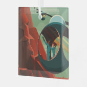 Mars Olympus Mons Hoogste vulkaan zonnestelsel Glas Ornament (Voorkant links)