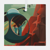 Mars Olympus Mons Hoogste vulkaan zonnestelsel Glas Ornament (Achterkant)