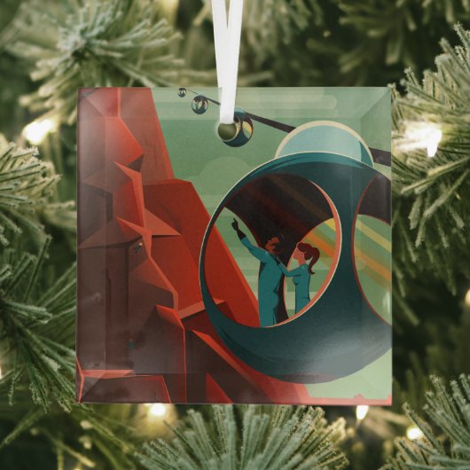 Mars Olympus Mons Hoogste vulkaan zonnestelsel Glas Ornament (Insitu)