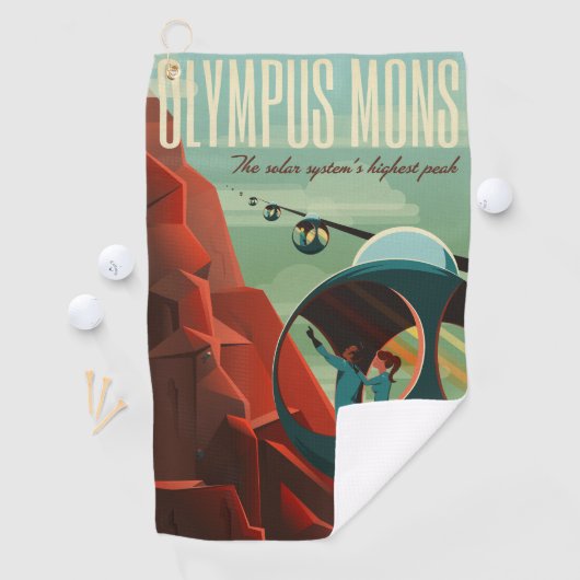 Mars Olympus Mons Hoogste vulkaan zonnestelsel Golfhanddoek (Insitu)