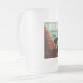 Mars Olympus Mons Hoogste vulkaan zonnestelsel Matglas Bierpul (Voorkant links)