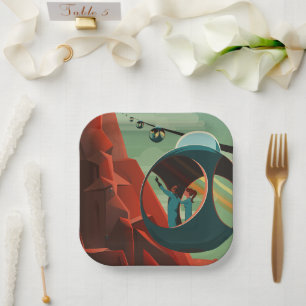 Mars Olympus Mons Hoogste vulkaan zonnestelsel Papieren Bordje