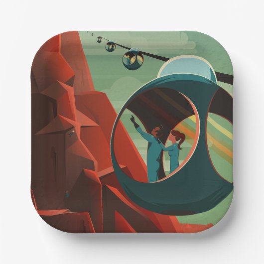 Mars Olympus Mons Hoogste vulkaan zonnestelsel Papieren Bordje (Voorkant)