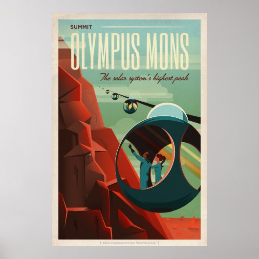 Mars Olympus Mons Hoogste vulkaan zonnestelsel Poster (Voorkant)