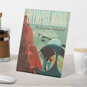 Mars Olympus Mons Hoogste vulkaan zonnestelsel Reclamebord Met Voetstuk