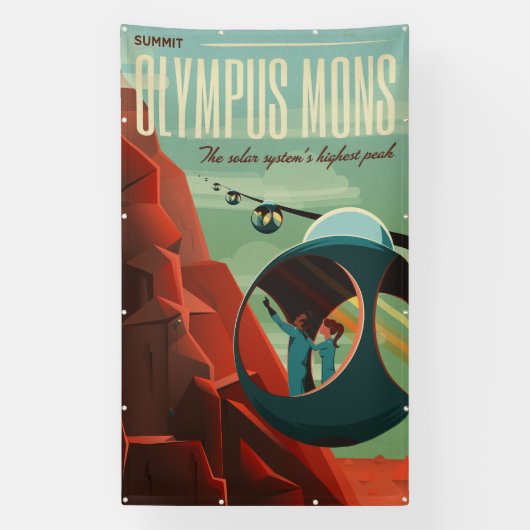 Mars Olympus Mons Hoogste vulkaan zonnestelsel Spandoek (Verticaal)