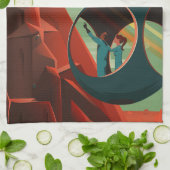 Mars Olympus Mons Hoogste vulkaan zonnestelsel Theedoek (Gevouwen)