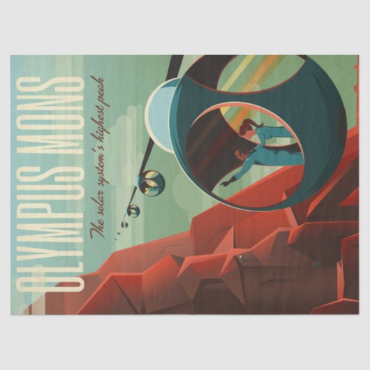 Mars Olympus Mons Hoogste vulkaan zonnestelsel Tissuepapier (Voorkant)