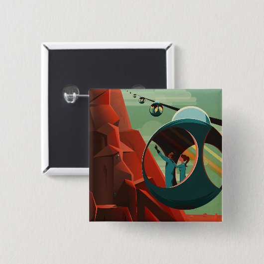 Mars Olympus Mons Hoogste vulkaan zonnestelsel Vierkante Button 5,1 Cm (Voorkant /achterkant)