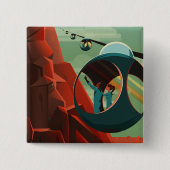 Mars Olympus Mons Hoogste vulkaan zonnestelsel Vierkante Button 5,1 Cm (Voorkant)