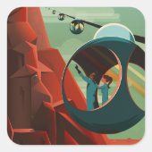 Mars Olympus Mons Hoogste vulkaan zonnestelsel Vierkante Sticker (Voorkant)