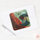 Mars Olympus Mons Hoogste vulkaan zonnestelsel Vierkante Sticker (Envelop)