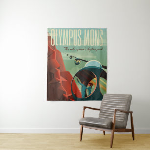 Mars Olympus Mons Hoogste vulkaan Zonnestelsel Wandkleed