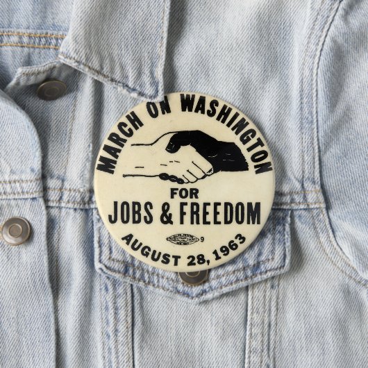 mars op de knop washington 1963 ronde button 4,0 cm (In situ)