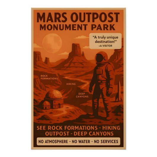 Mars Outpost Monument Park - Poster (Voorkant)