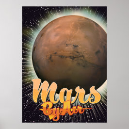 Mars Per Lucht Oude vluchtposter Poster