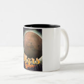 Mars per vliegtuig  poster tweekleurige koffiemok (Voorkant rechts)