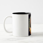 Mars per vliegtuig  poster tweekleurige koffiemok (Links)