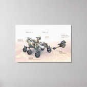 Mars Perseverance Rover met instrumenten Canvas Afdruk (Voorkant)