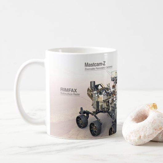 Mars Perseverance Rover met instrumenten Koffiemok (Met donut)