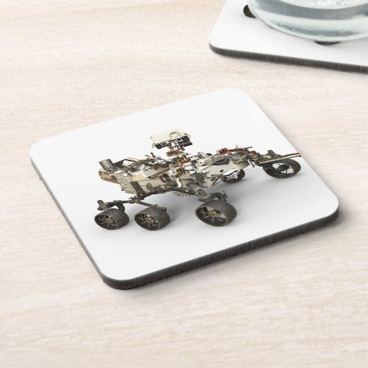 Mars Perseverance Rover op een witte achtergrond. Bier Onderzetter (Linkerzijde)