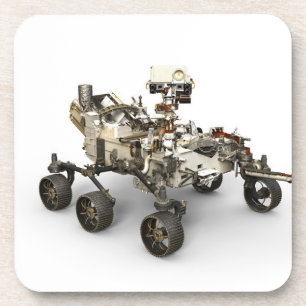 Mars Perseverance Rover op een witte achtergrond. Bier Onderzetter