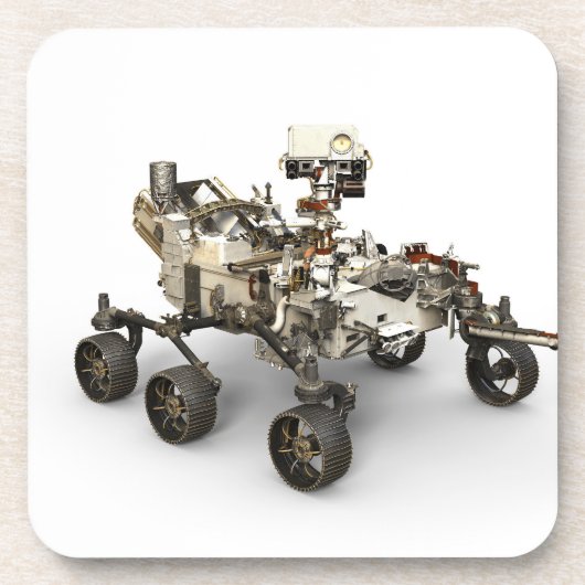 Mars Perseverance Rover op een witte achtergrond. Bier Onderzetter (Voorkant)