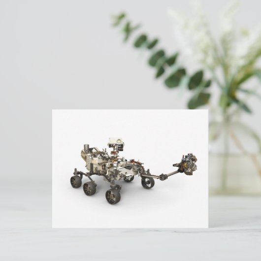 Mars Perseverance Rover op een witte achtergrond. Briefkaart (Staand voorkant)