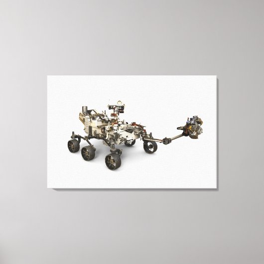 Mars Perseverance Rover op een witte achtergrond. Canvas Afdruk (Voorkant)