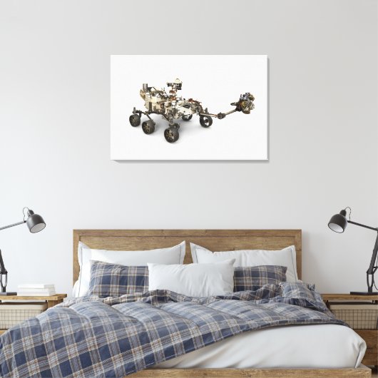 Mars Perseverance Rover op een witte achtergrond. Canvas Afdruk (Insitu (Slaapkamer))
