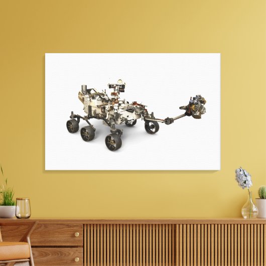 Mars Perseverance Rover op een witte achtergrond. Canvas Afdruk (Insitu (Woonkamer))
