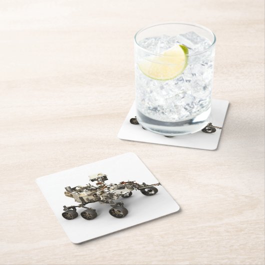 Mars Perseverance Rover op een witte achtergrond. Kartonnen Onderzetters (Insitu)