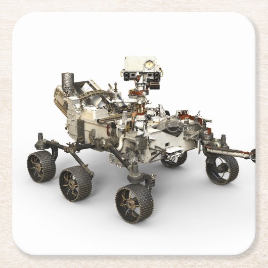 Mars Perseverance Rover op een witte achtergrond. Kartonnen Onderzetters (Voorkant)