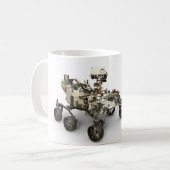 Mars Perseverance Rover op een witte achtergrond. Koffiemok (Voorkant links)