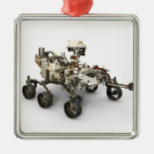 Mars Perseverance Rover op een witte achtergrond. Metalen Ornament (Voorkant)