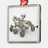 Mars Perseverance Rover op een witte achtergrond. Metalen Ornament (Links)