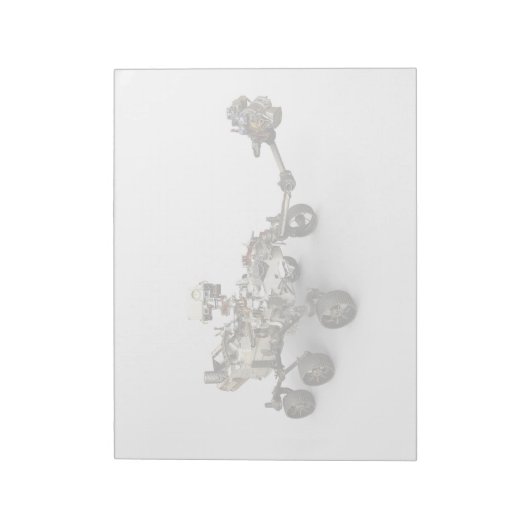 Mars Perseverance Rover op een witte achtergrond. Notitieblok (Linkerzijde)