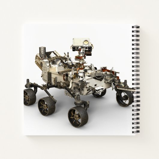 Mars Perseverance Rover op een witte achtergrond. Notitieboek (Achterkant)