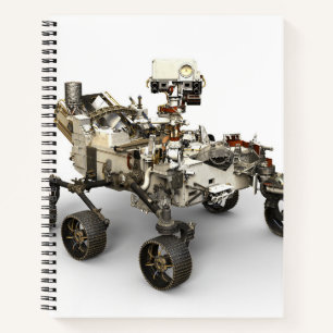 Mars Perseverance Rover op een witte achtergrond. Notitieboek