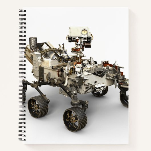 Mars Perseverance Rover op een witte achtergrond. Notitieboek (Voorkant)
