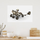 Mars Perseverance Rover op een witte achtergrond. Poster (Keuken)