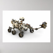 Mars Perseverance Rover op een witte achtergrond. Poster (Voorkant)