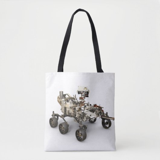 Mars Perseverance Rover op een witte achtergrond. Tote Bag (Voorkant)