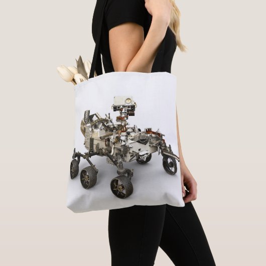 Mars Perseverance Rover op een witte achtergrond. Tote Bag (Dichtbij)