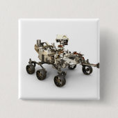 Mars Perseverance Rover op een witte achtergrond. Vierkante Button 5,1 Cm (Voorkant)