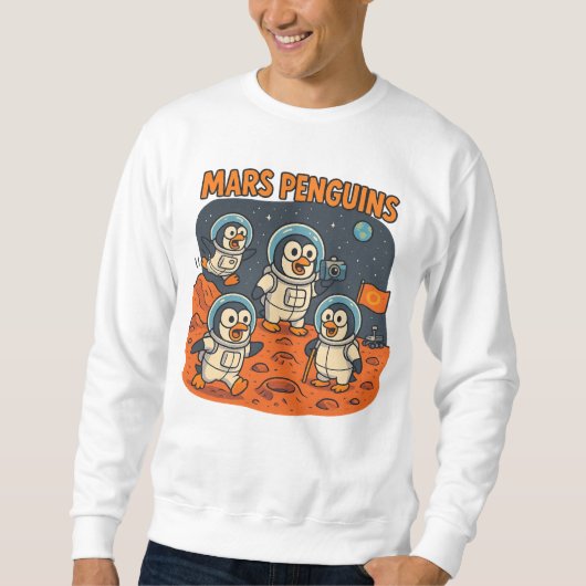 Mars Pinguïns grappige dier ruimte serie! Trui (Voorkant)