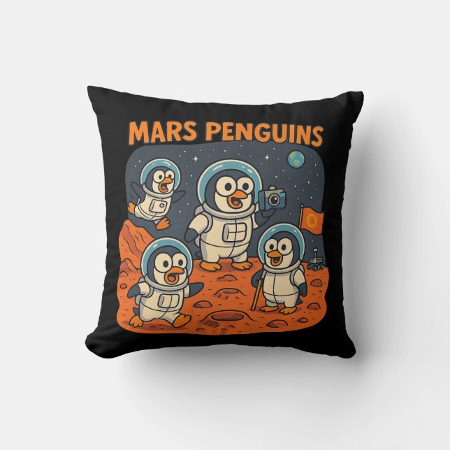 Mars Pinguïns grappige dierenserie! Kussen (Voorkant)