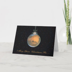 Mars Planet Christmas Wenskaart Feestdagen Kaart