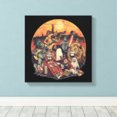 Mars Pop Party Animals – Fun Music & Space Culture Canvas Afdruk (Insitu (Houten vloer))